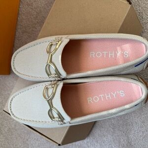 Rothy's Tan Loafers with Gold Accent